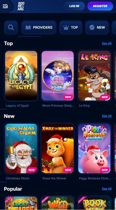 Boomerang Bet Mobile version