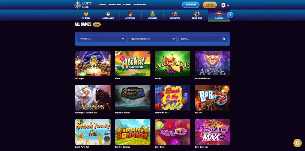 Atlantis Games Selection