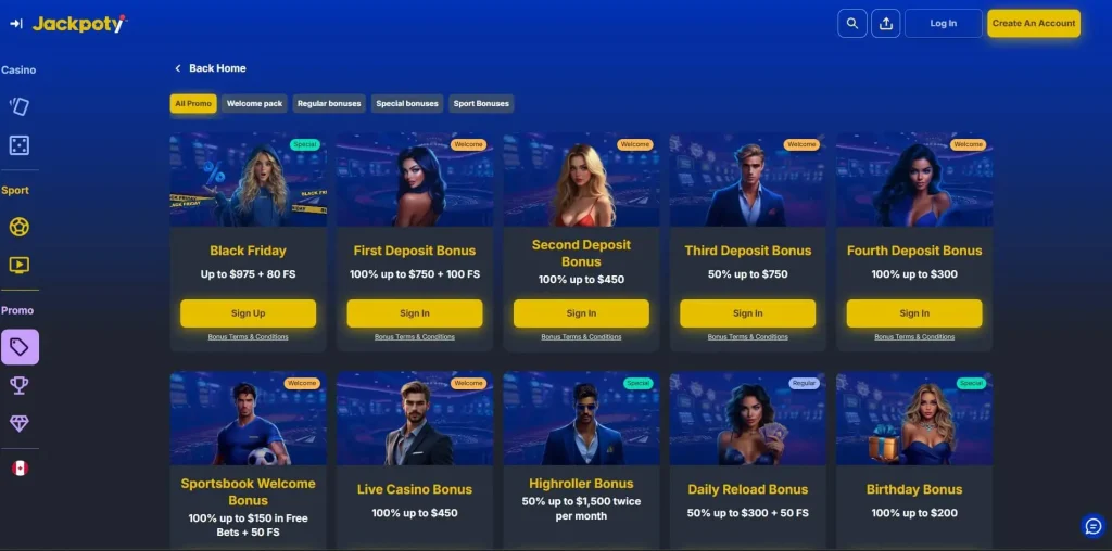Jackpoty Casino Bonuses and Promotions