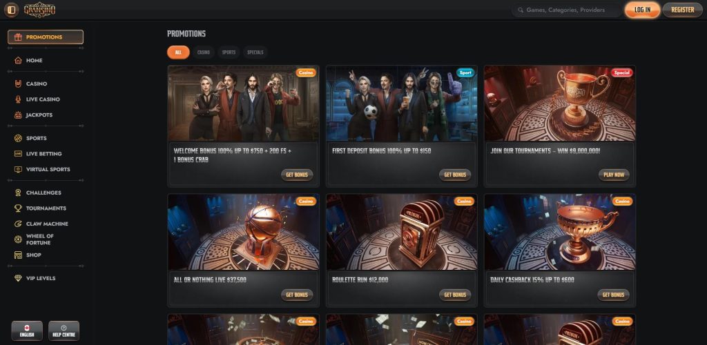 Gransino Casino Bonuses and Promotions