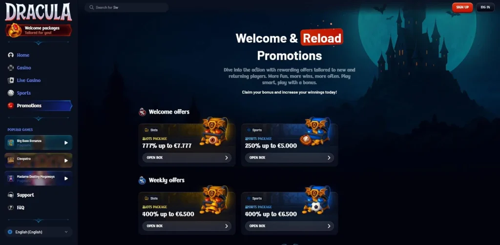 Dracula Casino Promotions