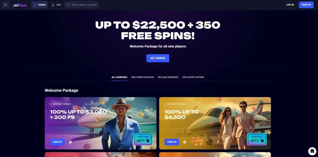 Jet4bet Casino Bonuses and Promotions